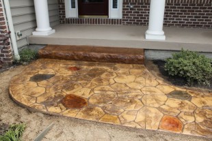 Gorgeous stamped concrete walkway and step in Hanover PA