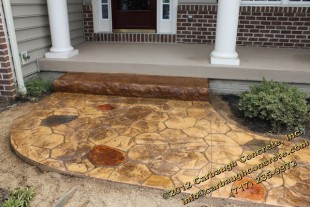 Pennsylvania Stone Stamped Concrete Sidewalk with step